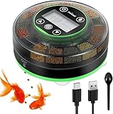 Petbank Alimentador Automático de Peces para Acuario, Dispensador Automático de Comida con...